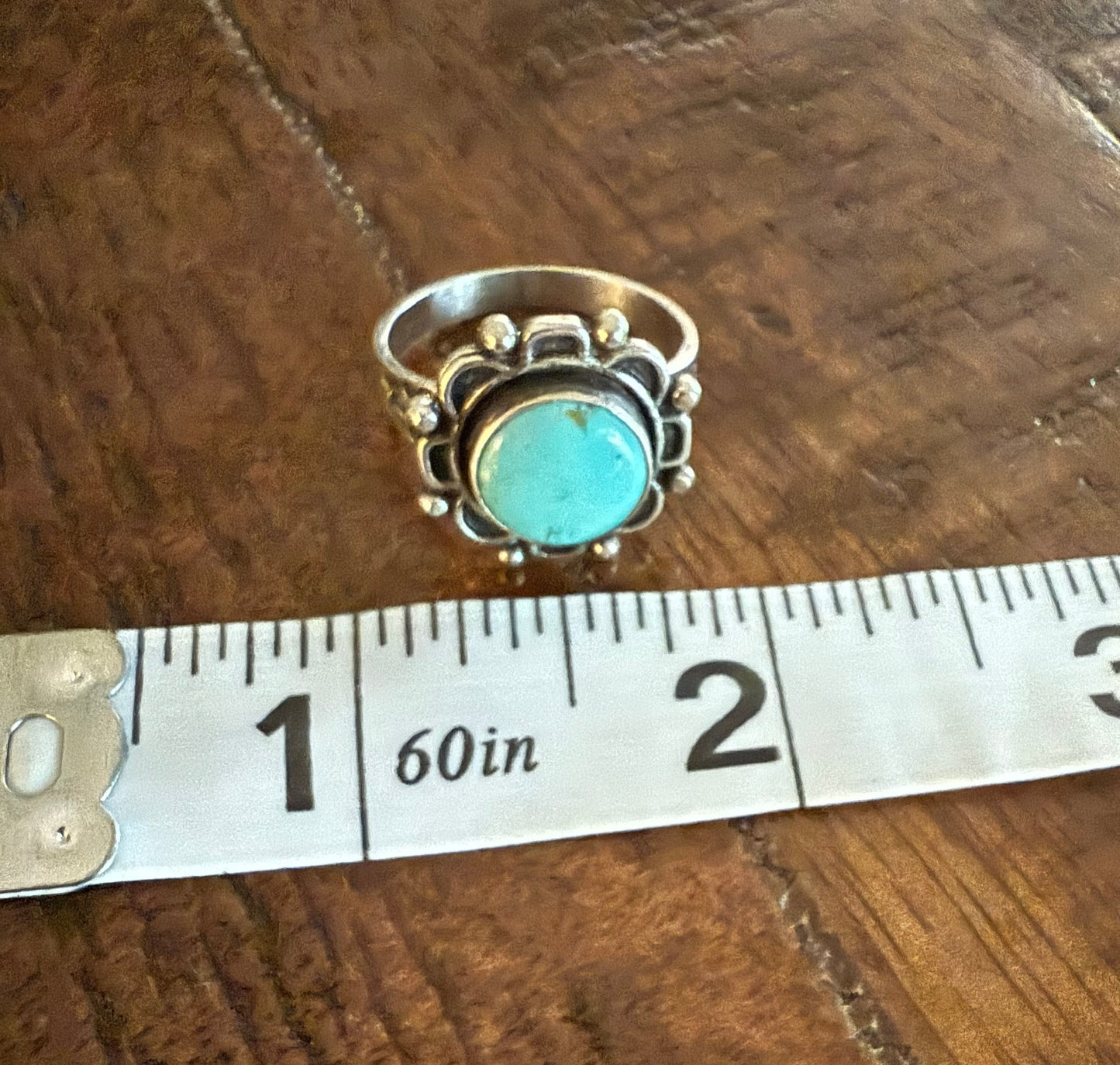 Sterling Turquoise Round Setting Ring