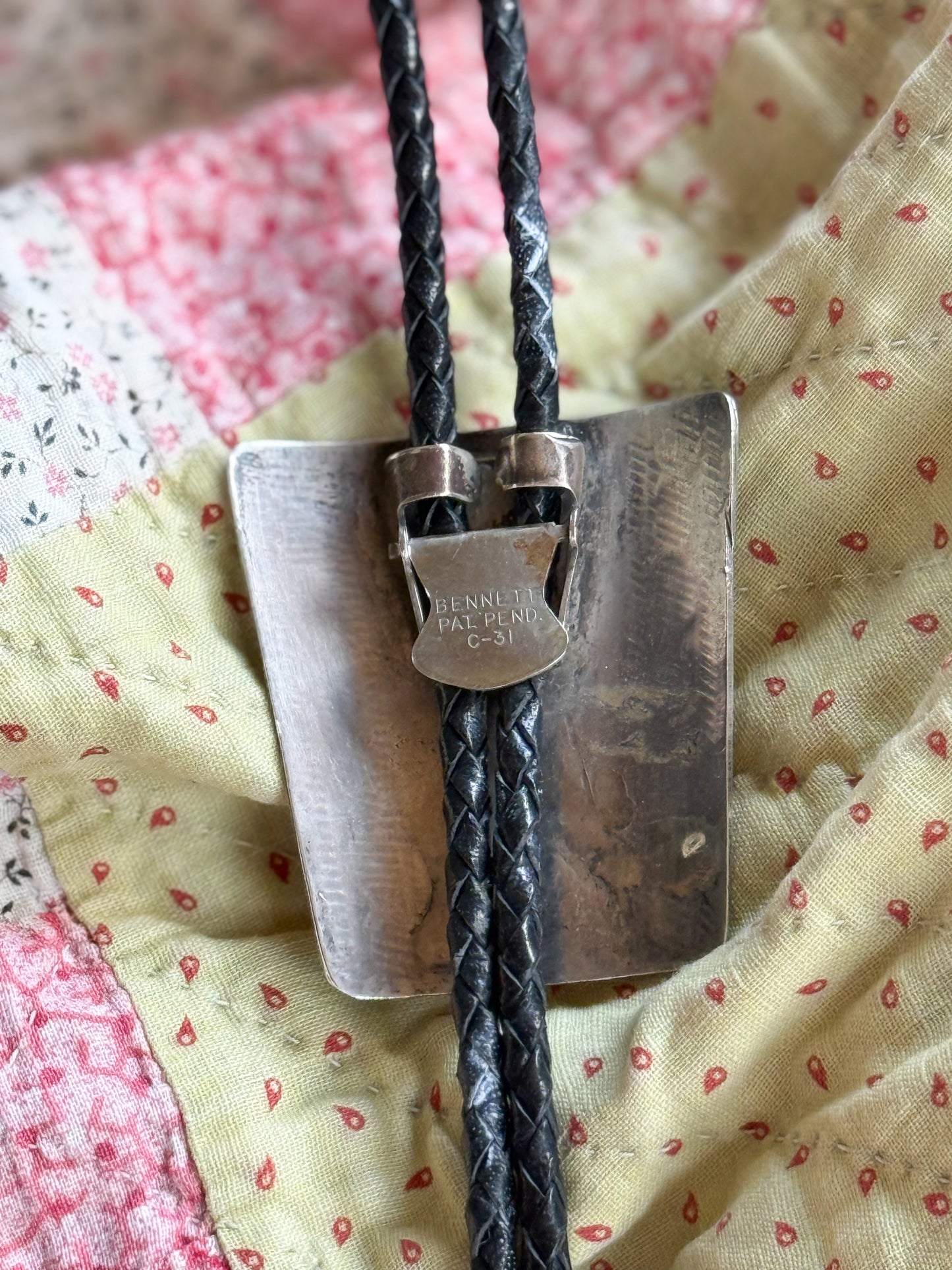 Vintage Sterling Turquoise Bolo Tie