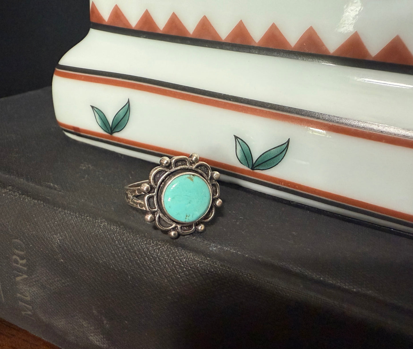 Sterling Turquoise Round Setting Ring