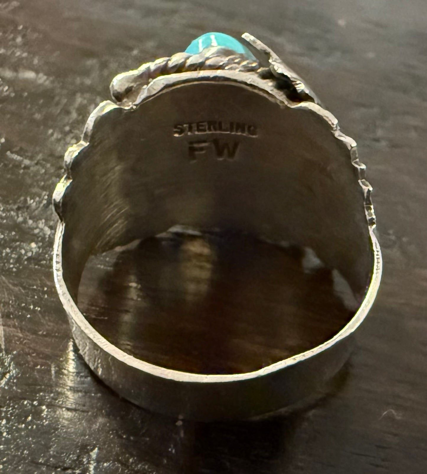 Sterling Silver Turquoise Feather Ring