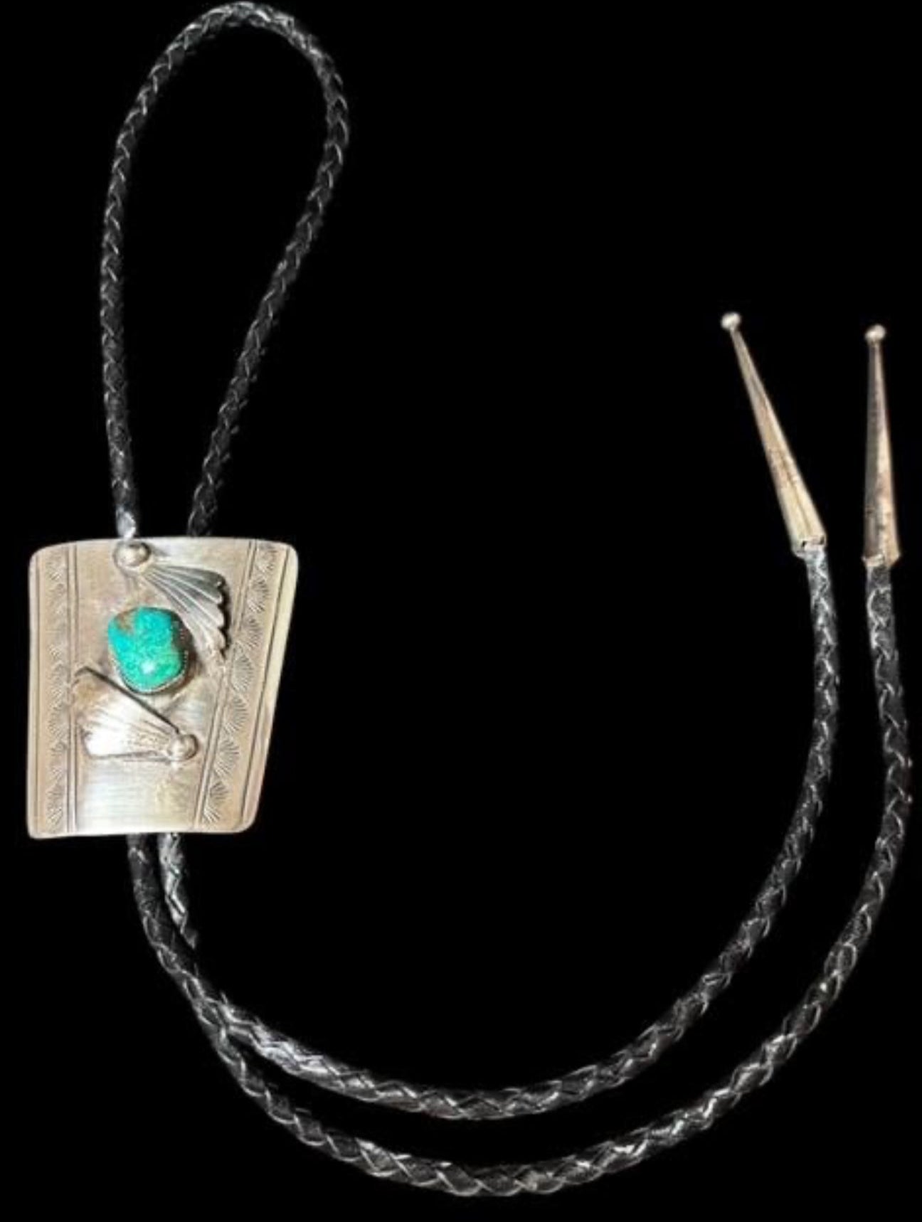 Vintage Sterling Turquoise Bolo Tie