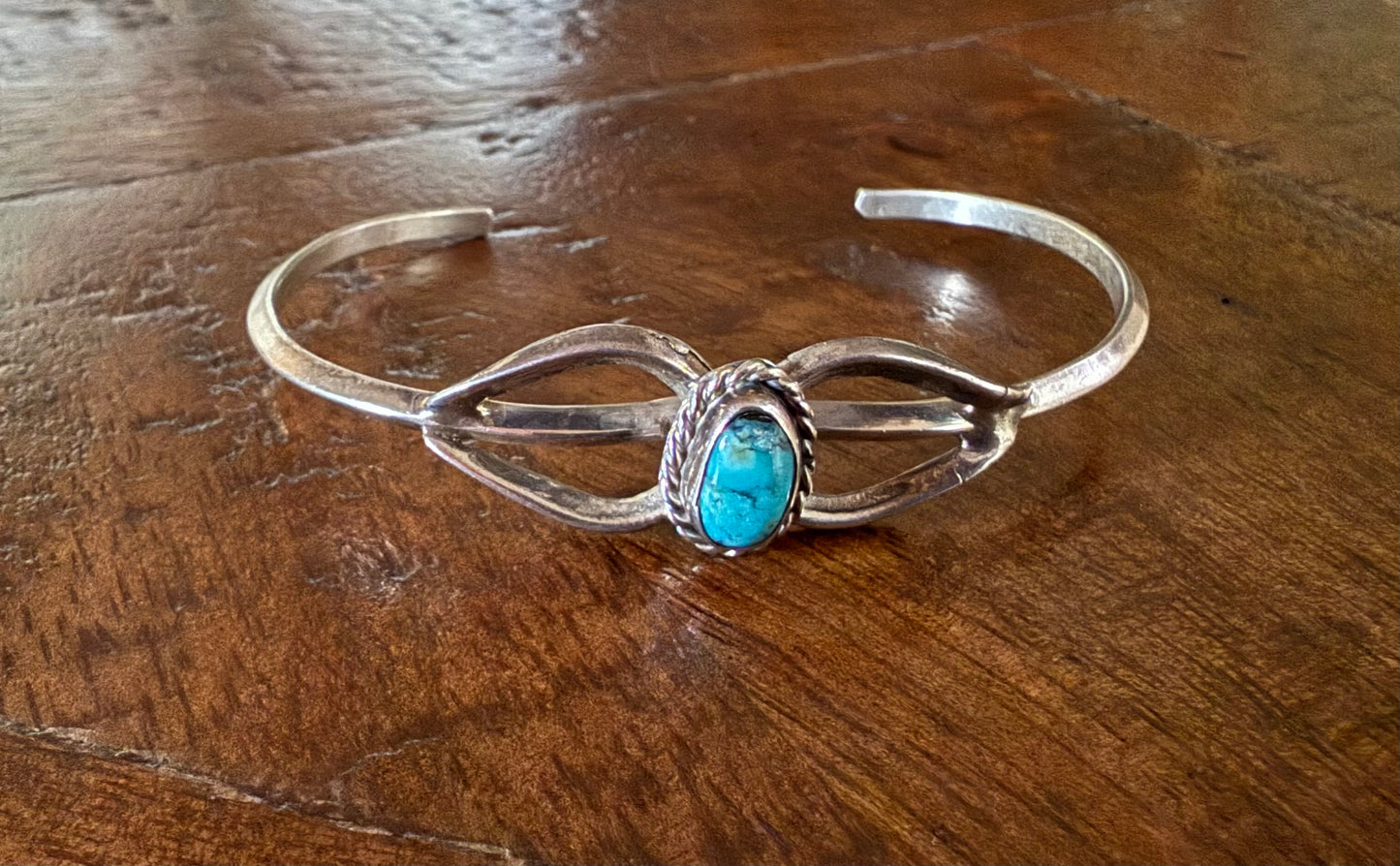 Vintage Sterling Turquoise Cuff Bracelet