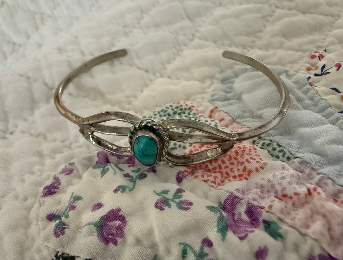 Vintage Sterling Turquoise Cuff Bracelet